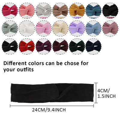 Vintage Women'S Breathable Head Wraps Twisted Elastic Criss Cross Knit Headband
