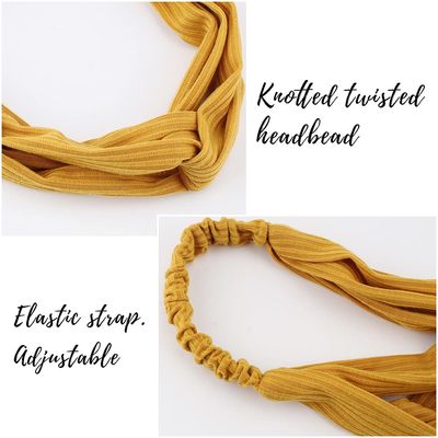 Vintage Women'S Breathable Head Wraps Twisted Elastic Criss Cross Knit Headband