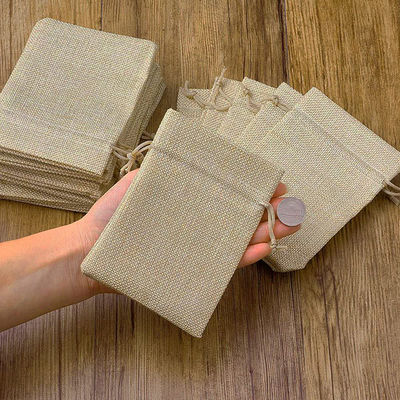 Cosmetic Jewelry Makeup Sack Bag Burlap Bags 4X6 With Drawstring And Cotton Lining